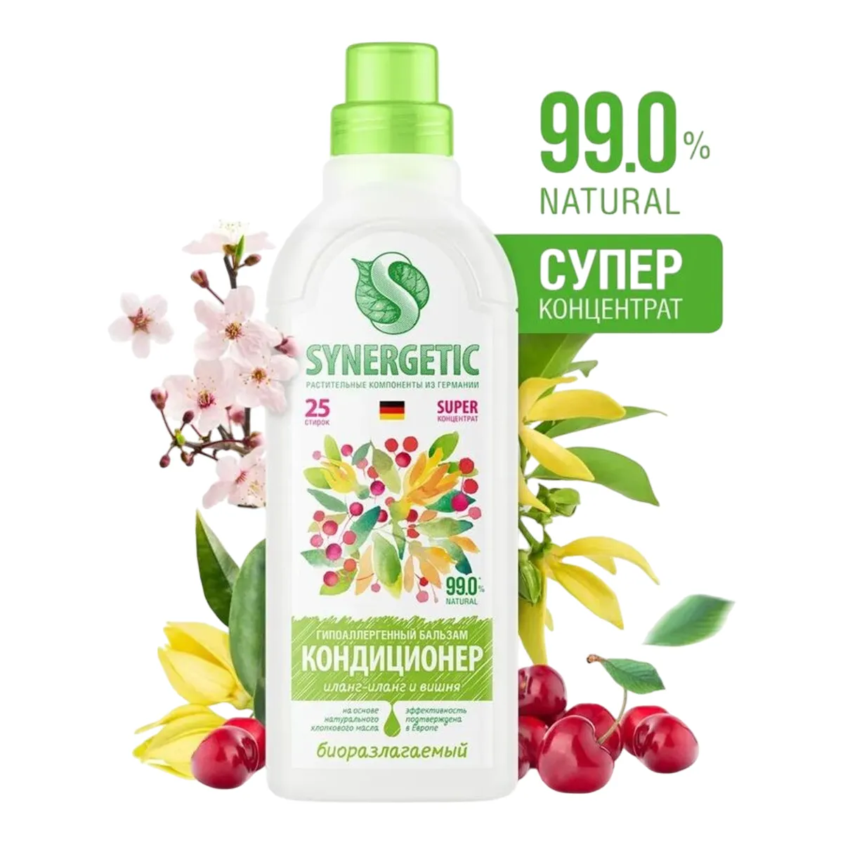 Mato yumshatuvchi  Synergetic Ilang-ilang va olcha 0,75l Kelesda