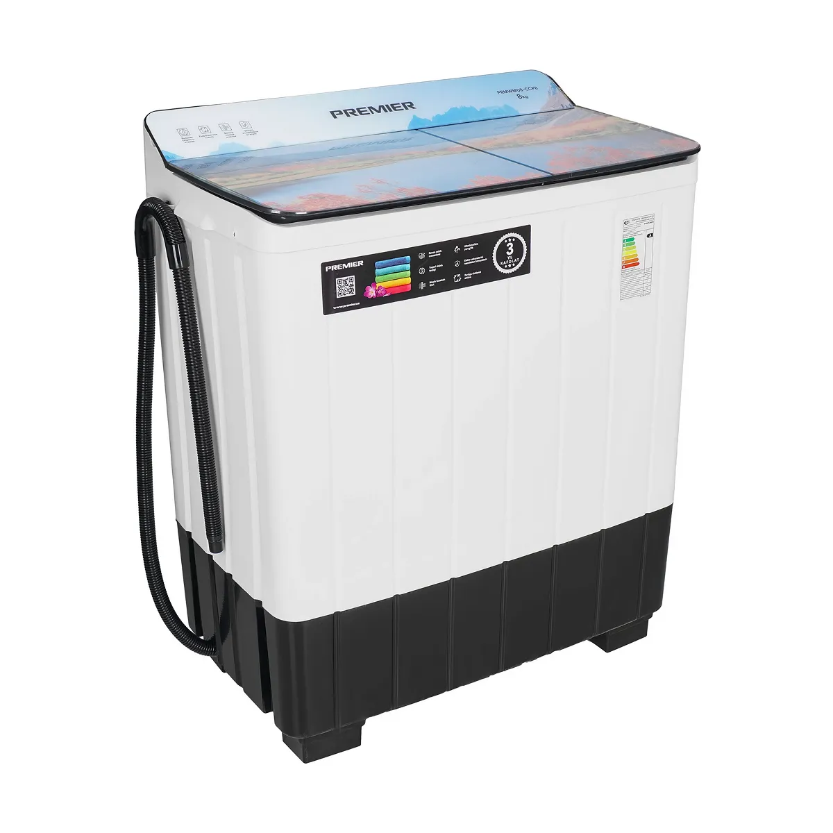 Premier PRMWM08-SCP08 yarimavtomatik kir yuvish mashinasi