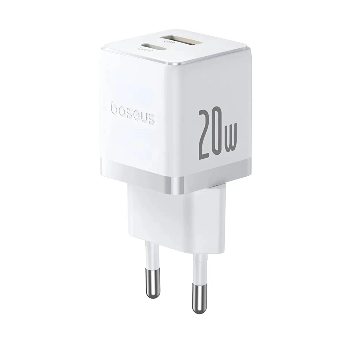 Baseus adapteri P10111608213-00 Palm Fast Charger C+U 20W EU Moon White Baseus adapteri P10111608213-00 Palm Fast Charger C+U 20W EU Moon White