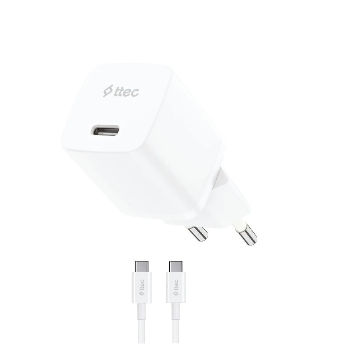 ttec SmartCharger GAN 20W PD Travel Fast Charger + Type-C - Type-C 60W White Kabel va adapter ttec SmartCharger GAN 20W PD Travel Fast Charger + Type-C - Type-C 60W White Kabel va adapter