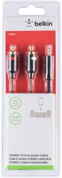 Belkin F3Y116bt2M qora Aux kabel  Yangiyo‘lda